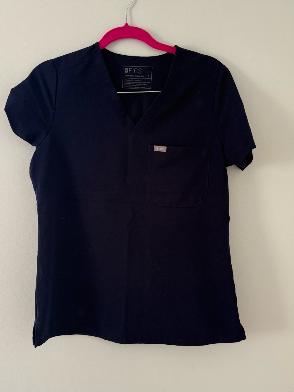FIGS Navy V-Neck Short Sleeve Medical Scrub Top